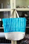 Aqua 2 - Sweater-Sized Project Bag - Shibori Tie-Dyed