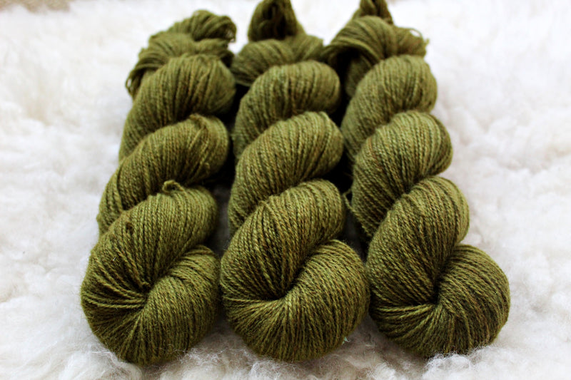 Olive - BFL Mohair (410 yds) - Fingering Weight - Non-Superwash