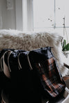 Sandhill Sling Backpack - Orange, Gray & Black - Vintage Wool, Black Canvas, Flannel Lining