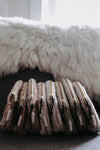 Petal Pouch - Handwoven Fabric - Mrs. Claus Mistletoe